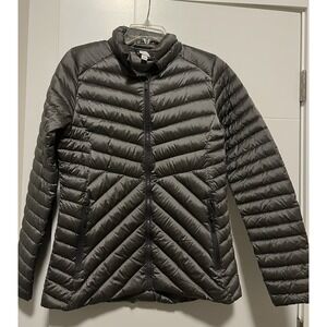All In Motion Women's Packable Down Zip  Jacket Medium Taupe Pockets
